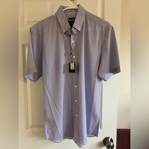 Kenneth Cole Light Blue Patterned Button Down Shirt